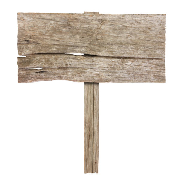 istock Wooden sign isolated on white background with clipping path 865001836