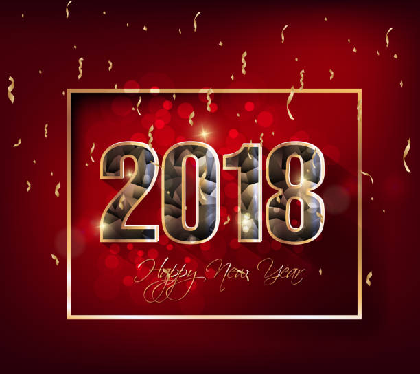 istock Happy new year 2018 greeting card and merry christmas 865001846
