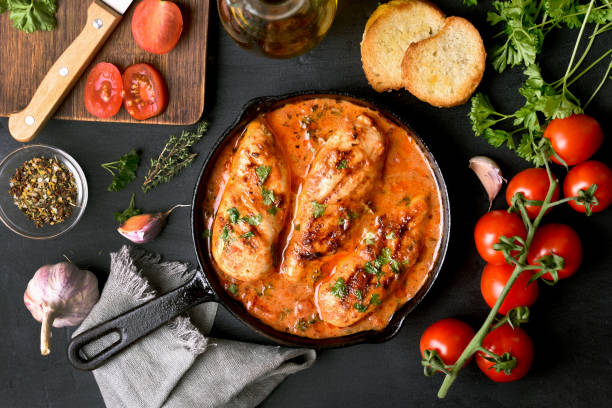 istock Chicken breast in tomato sauce 865002556