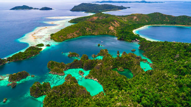 Pianemo islands. Raja Ampat, West Papua, Indonesia. stock photo