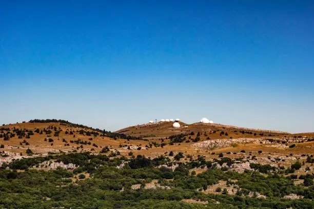 Photo of landscape with the Crimean Astrophysical Observatory near the city of Yalta, Crimea