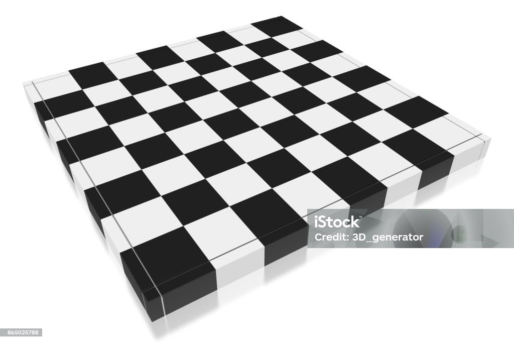 Tabuleiro de Jogo de Xadrez 3d Render isolado fundo branco vista de  perspectiva Stock-Illustration