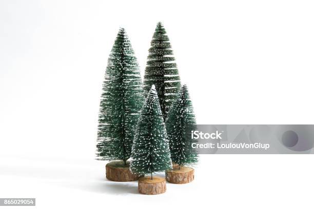 Group Of Snow Firs Stock Photo - Download Image Now - Christmas, Christmas Decoration, Home Decor