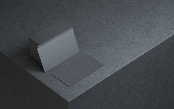 istock Black testured business cards mockup 865032468