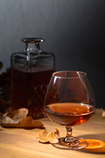 istock Brandy and dried up oak leaves . 865041908