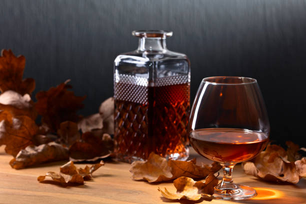 istock Brandy and dried up oak leaves . 865041964