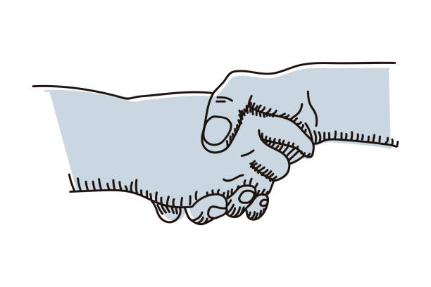 ilustrações, clipart, desenhos animados e ícones de ilustração do vetor de aperto de mão. representa a negócios, trabalho em equipe, união e outros conceitos. - stability agreement handshake human hand