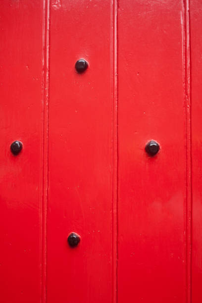 istock wooden door black nails 865049354