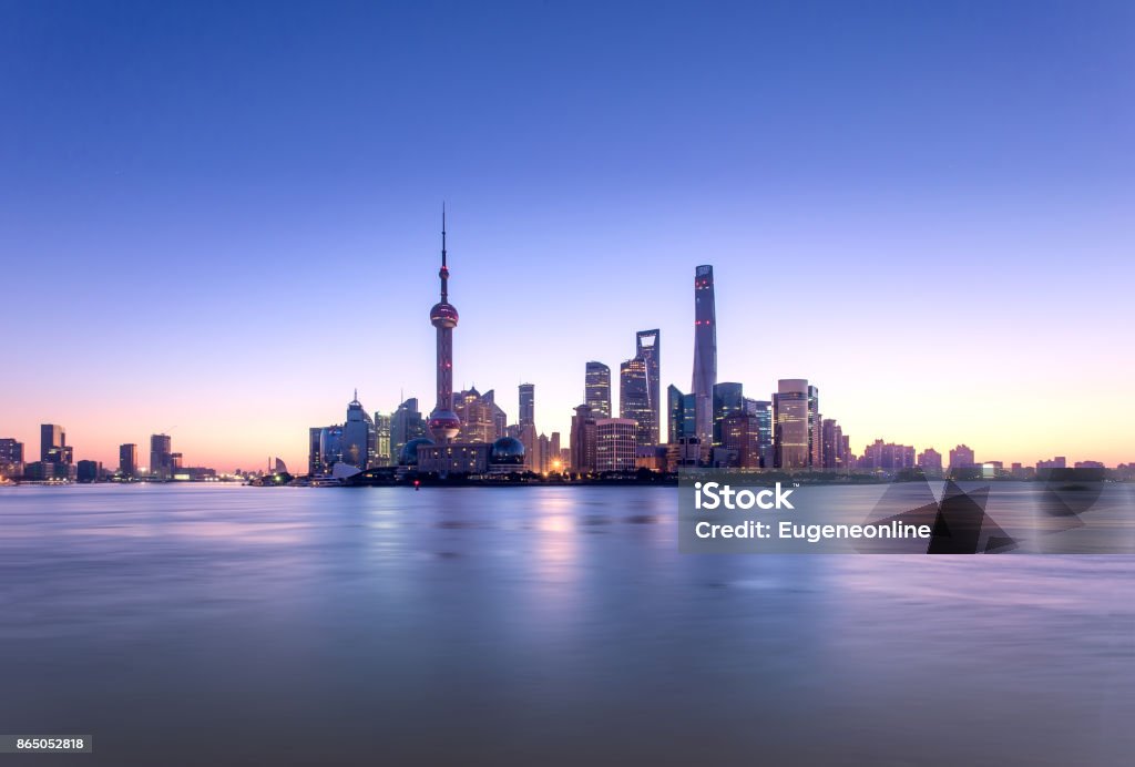 Shanghai cityscape and skyline at sunrise Shanghai Stock Photo