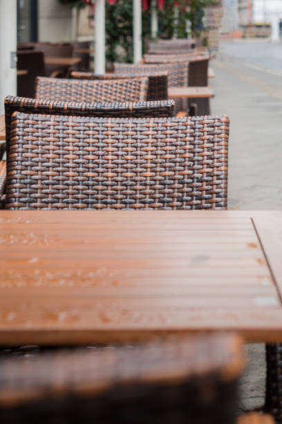 istock Tables and chairs on a terrace from the restaurant 865055754