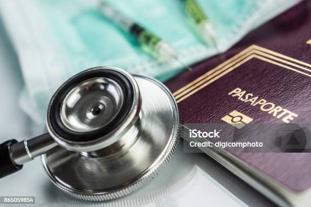 Basic Medicine Elements To Travel Abroad Conceptual Image Stock Photo - Download Image Now