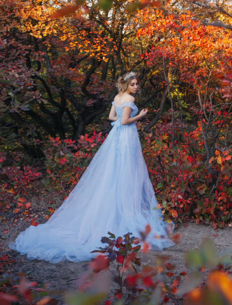 istock A young princess walks in golden autumn nature 865070220