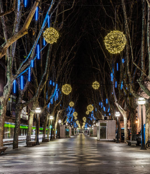 Christmas lights in Palma de Majorca city, Spain