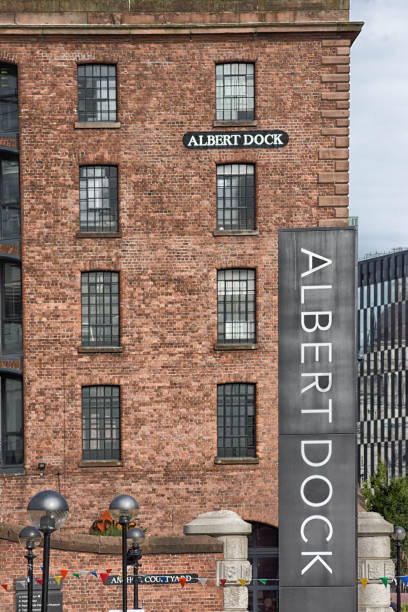 The sign on the wall in Anchor Courtyard for Albert Dock, Liverpool.