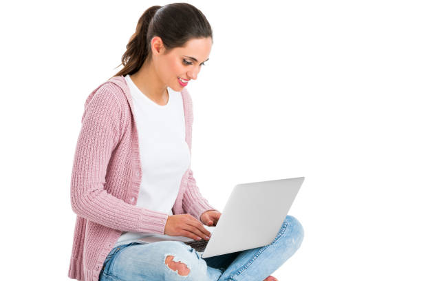 istock Female student with a laptop 865095806