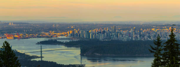 istock Sunrise over Vancouver BC Canada cityscape panorama at dawn 865097366