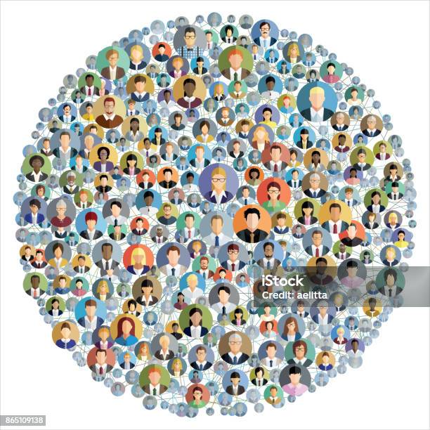 Vector Illustration Of An Abstract Scheme Which Contains People Icons Stock Illustration - Download Image Now