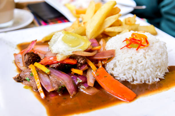 Peru, South America - Lomo Saltado, popular  stir fry peruvian food.
