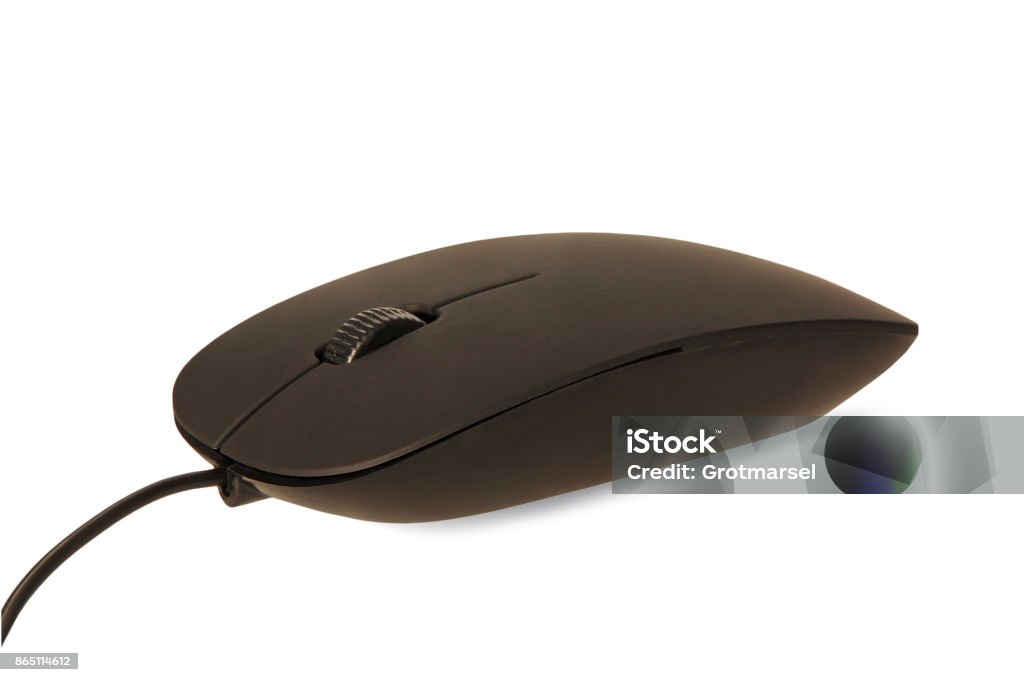 Computer Mouse Shadow Black Computer Mouse Isolated On White Background With Shadow Stock ...