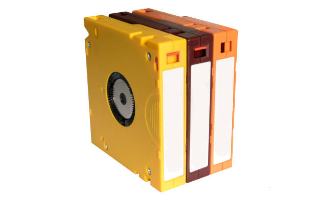 istock LTO data cartridge red, orange and yellow 865119176