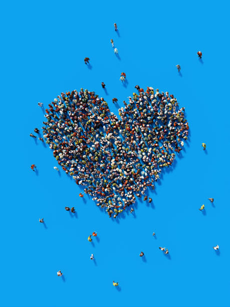 istock Human Crowd Forming A Big Heart Shape: Love and Donation Concept 865125860