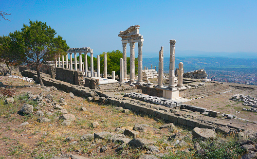 The Acropolis of Pergamon is situated 335m high on a hill. It consists of a number of buildings such as Royal Palaces, the Temple of Trajan, the Sanctuary of Athena, the Arsenal, the Alter of Zeus, the Upper Agora, the Theater and the Library.