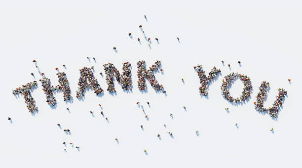 istock Human Crowd Forming A Big Thank You Text: Gratitude Concept 865126720