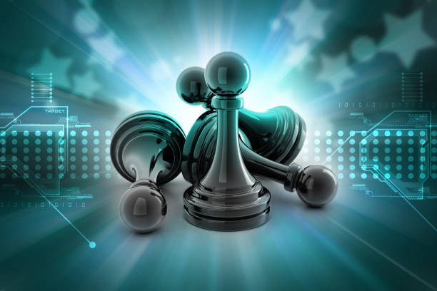 istock black pawn isolated on colour 865129348