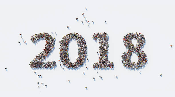 istock Human Crowd Forming A Big 2018 : New Year Concept 865129514