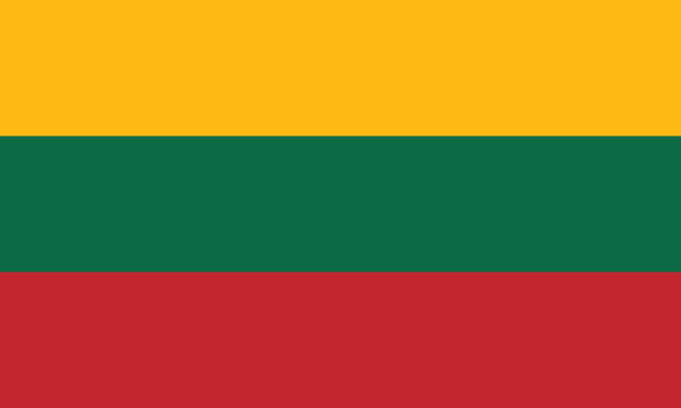 ilustrações, clipart, desenhos animados e ícones de vector bandeira lituana em proporção e cores originais - bandeira da lituânia