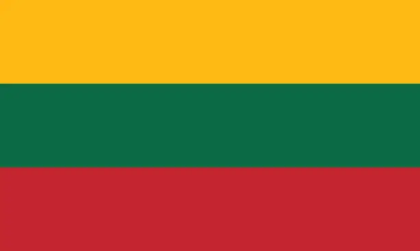 Vector illustration of Vector Lithuanian Flag In Original Ratio and Colors