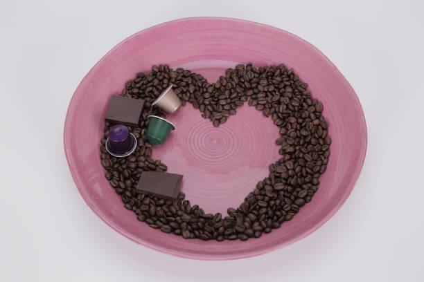 Coffee beans in shape of a heart