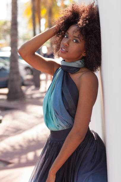 istock Afro american model in beautiful dress. 865146678