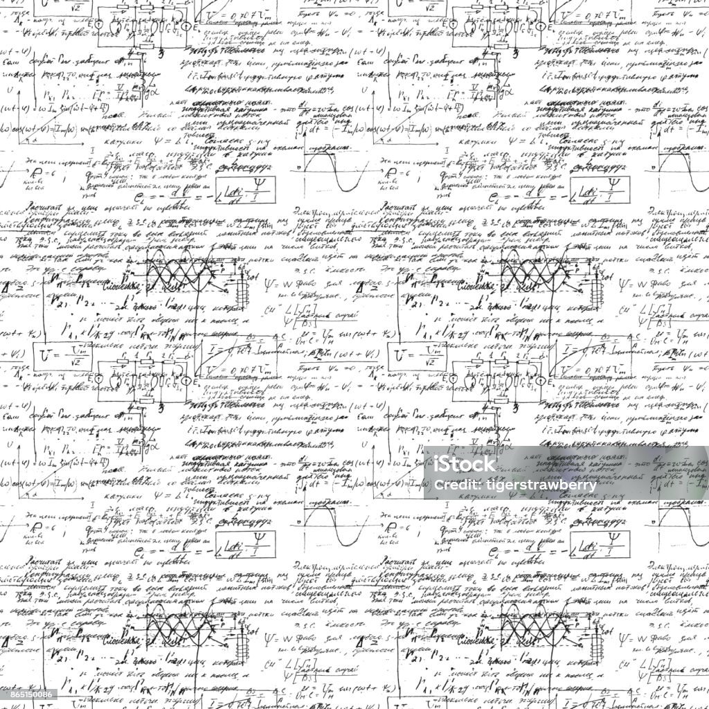 Seamless Endless Pattern Background With Handwritten Mathematical ...