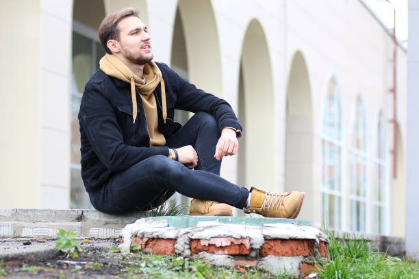 istock Young beard man in an autumn 865153110