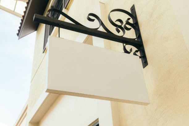 istock Blank empty signboard on the wall outdoor, mock up. 865153910