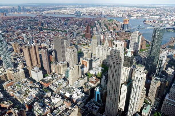 istock Cityscape of Manhattan from Helicopter 865179774