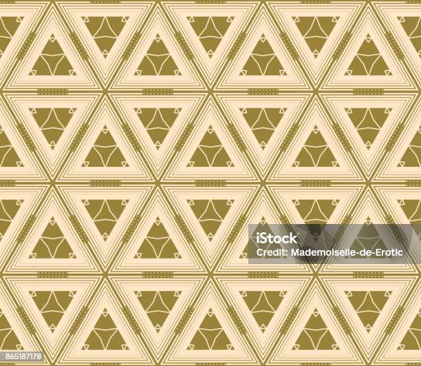Seamless Geometric Trianglesbeige Background Vector Texture Pattern ...