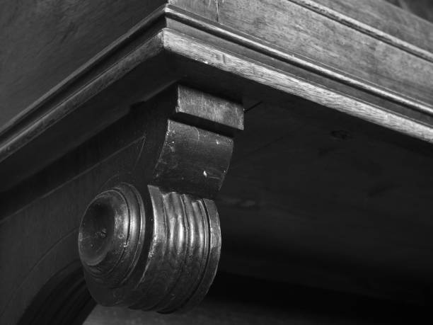istock Old piano close up details in black and white 865200502