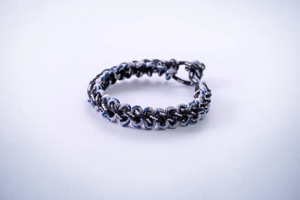 istock Black and white woven bracelet 865205718
