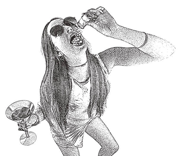 약과 술 - humor bizarre drinking cocktail stock illustrations