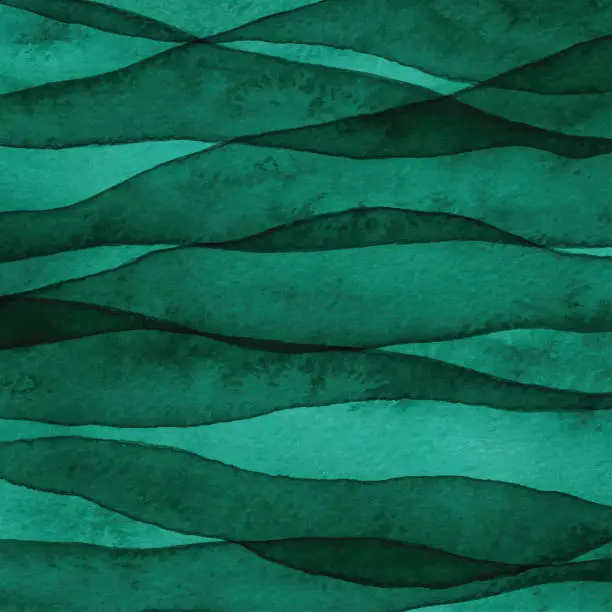 Vector illustration of Green Layered Watercolor Background