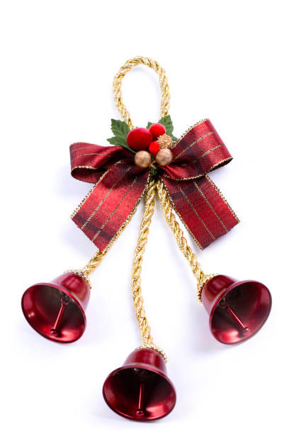 istock Christmas tree toy with bells on a white background 865220668