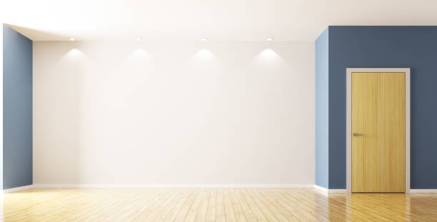 istock Empty interior of room with door 3d rendering 865240386