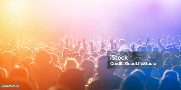 Concert Crowd Stock Photo - Download Image Now - Concert, Music Festival, Lighting Equipment