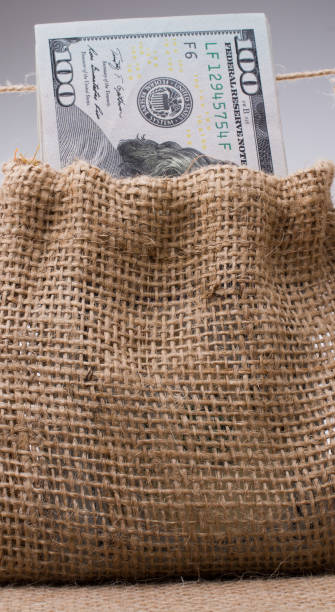 istock Banknote bundle of US dollarin a sack 865240738