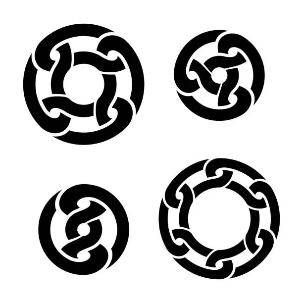 Vector illustration of Round chain ornaments