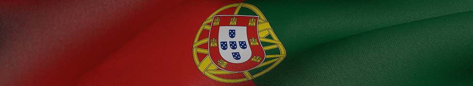 Panoramic Realistic 3D Illustration of Portuguese Flag