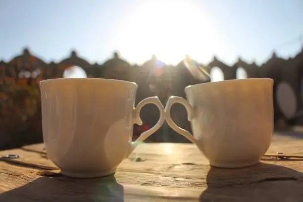 Everything around us trying to tell us that we must love each other, like these coffee cups in the morning of day