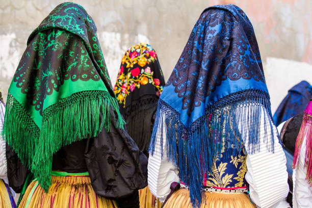 CAGLIARI, ITALY - MAY 1, 2016: 360 Feast of Sant'Efisio - parade of traditional Sardinian costumes - Sardinia